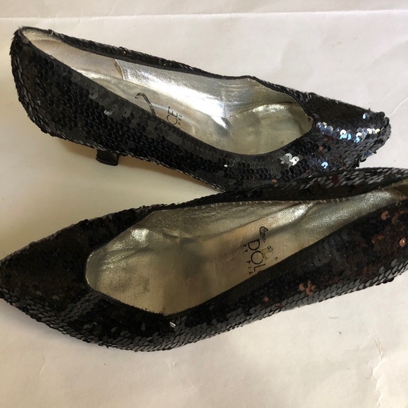 Dolce By Pierre Black Sequin Woman’s Shoes Authentic Size 7.5 - Picture 10 of 11